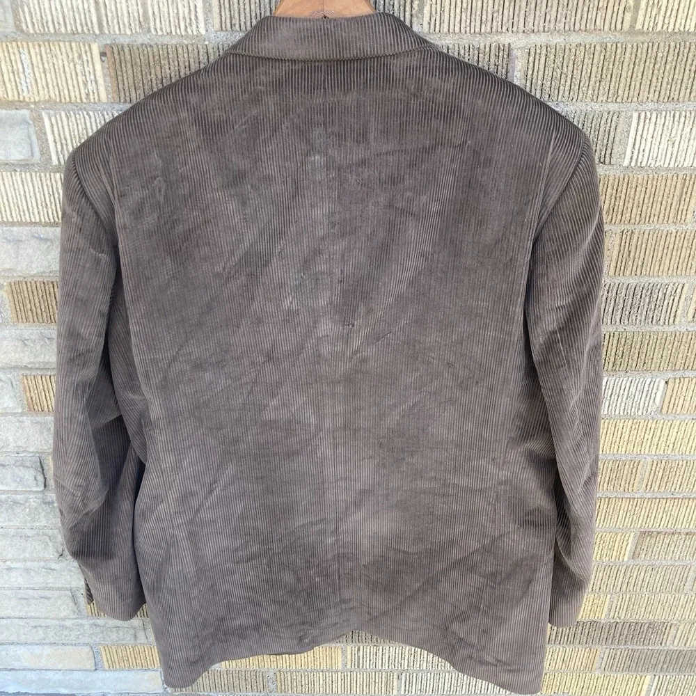 Bolzano Brown Corduroy Sport Coat Blazer‎ Jacket Mens 46L Professor Style Vtg